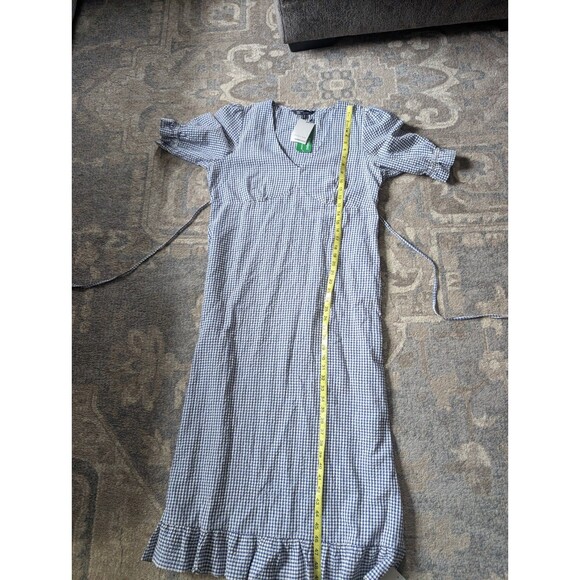 Nobody's Child Women's Sz 12 Dress Delilah Gingham Cotton Cottage Homestead Blue - Picture 9 of 14